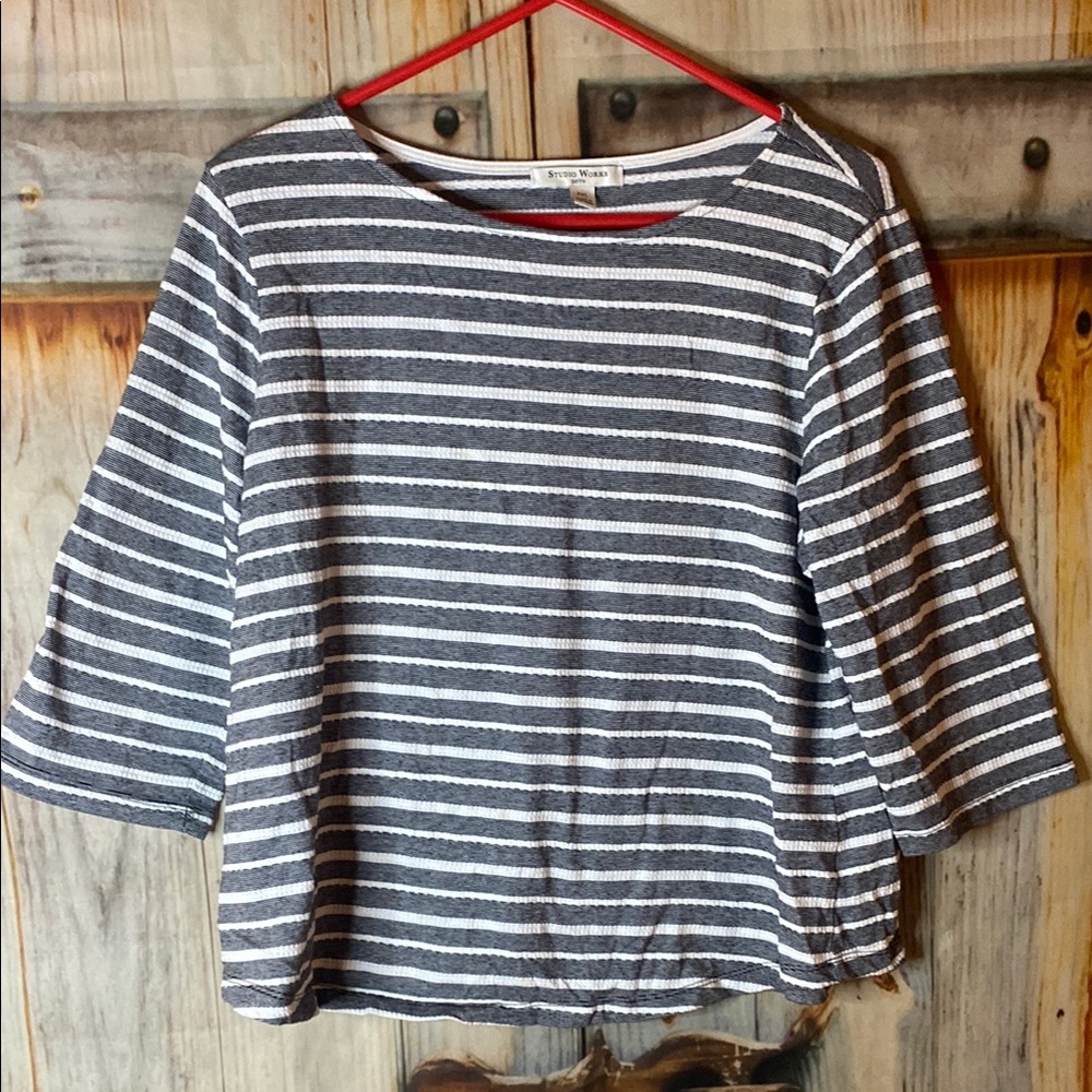 Gray Striped Women's Top